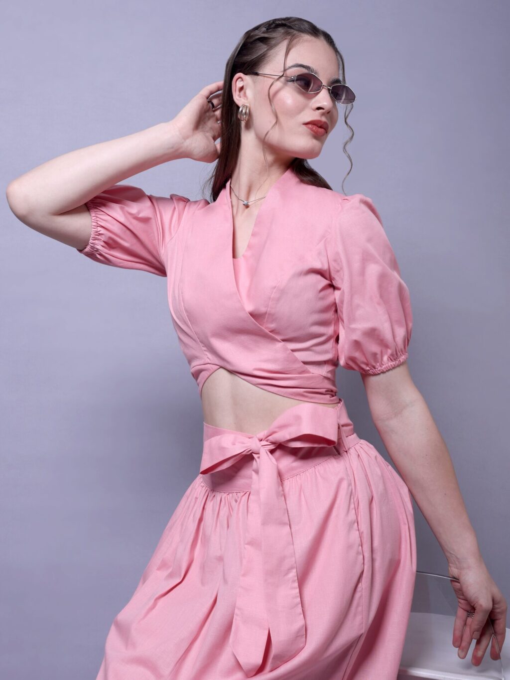 Gathered Maxi Co-ord Set | Pink