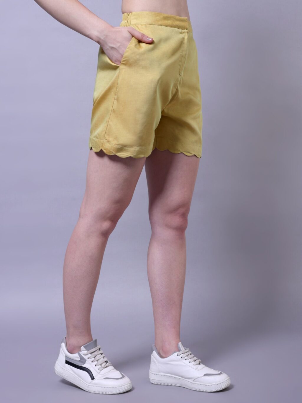 Scallop Trim Shirt and Shorts Set | Gold