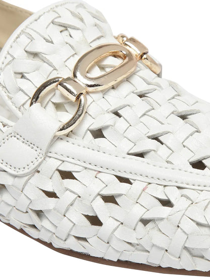 Cora White Flat Loafers
