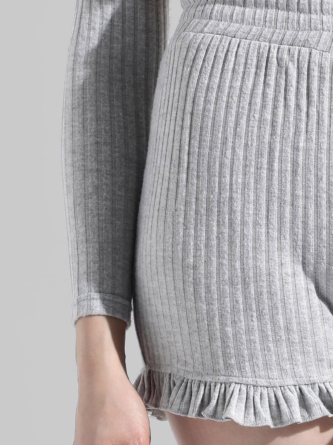 Self-Design Pure Cotton Crop Top With Shorts Co-Ord Set