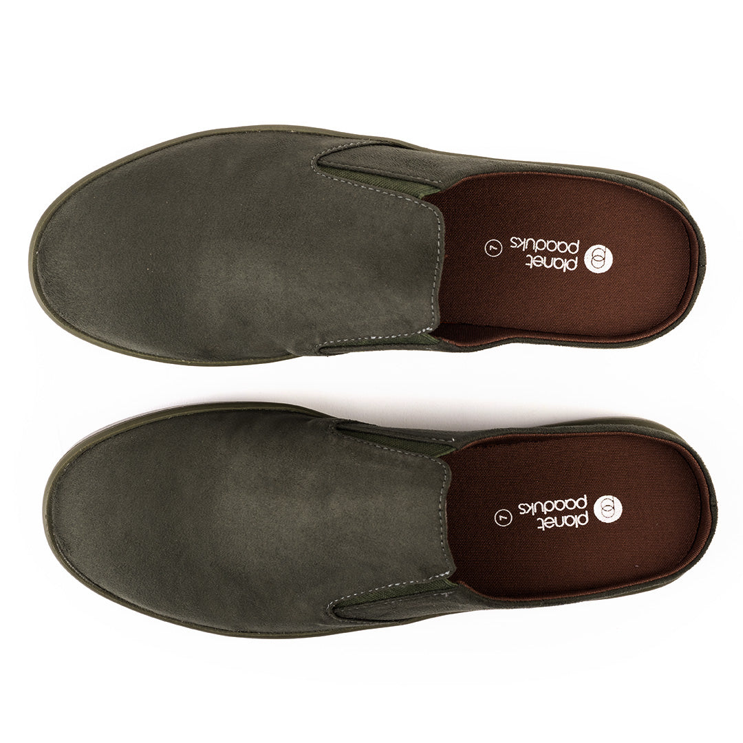 Paaduks Nest Mules Vegan Suede Green Men Slip-ons