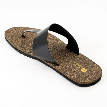Paaduks Eso Thong-Strap Cork Black Men Slides