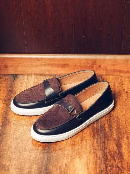 Monkstory Side Buckle Slip-On Sneakers - Brown