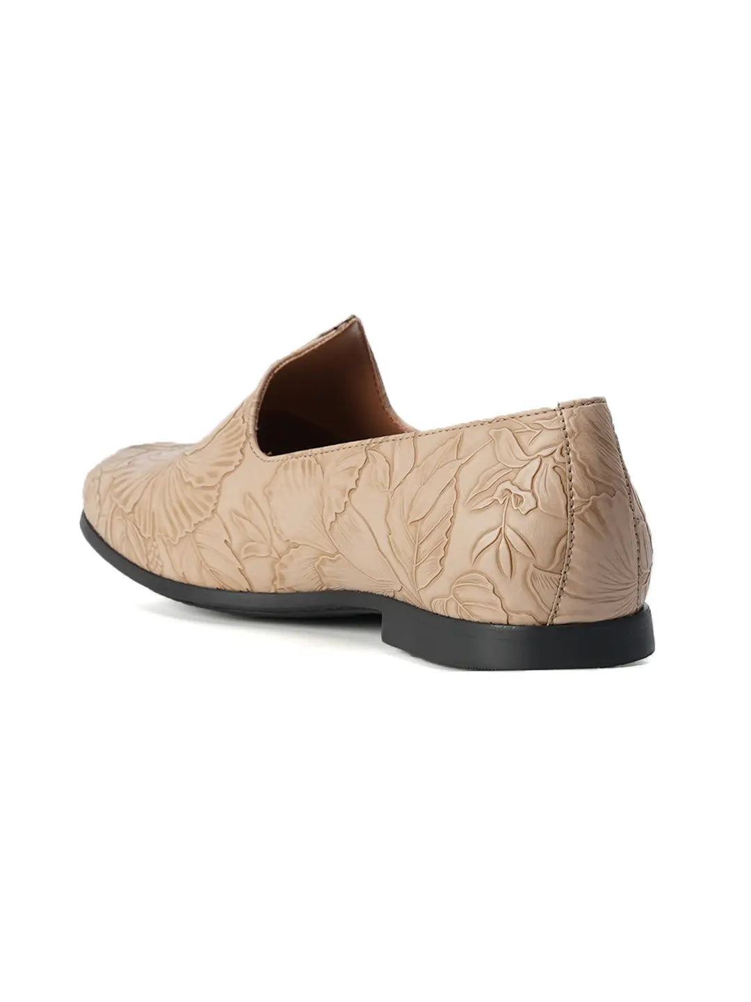 Monkstory Floral Mojari - Beige