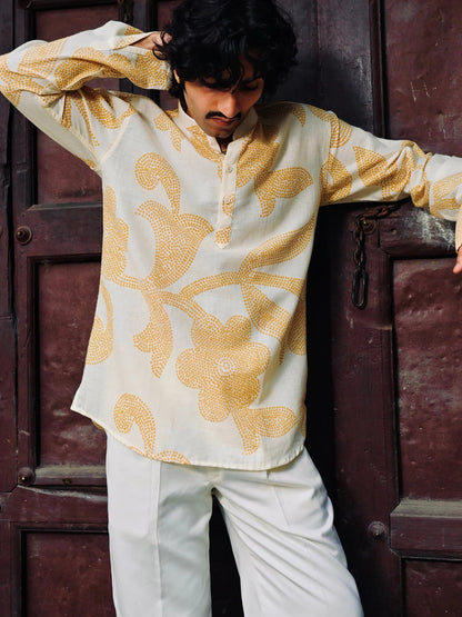 Mustard Leaf Cotton Short Kurta