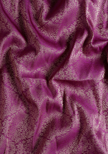 Purple Brocade Crepe Saree