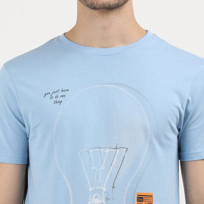 Powder Blue Men's Creative Process Bulb Graphic Tee
