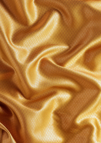 Mustard Tissue Brocade Weaving Silk Saree