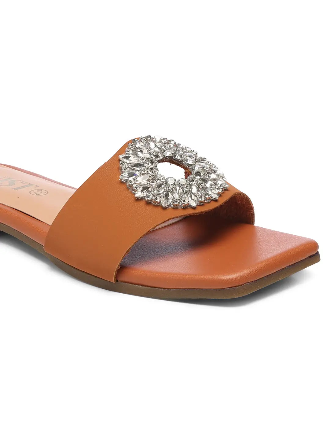 GNIST Embellished Eligent Tan Flats