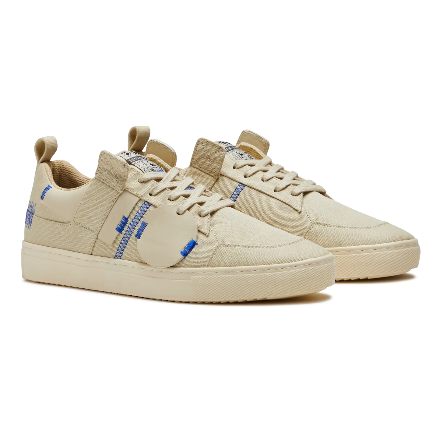 314 Beige Applique Canvas Low-Top Sneaker