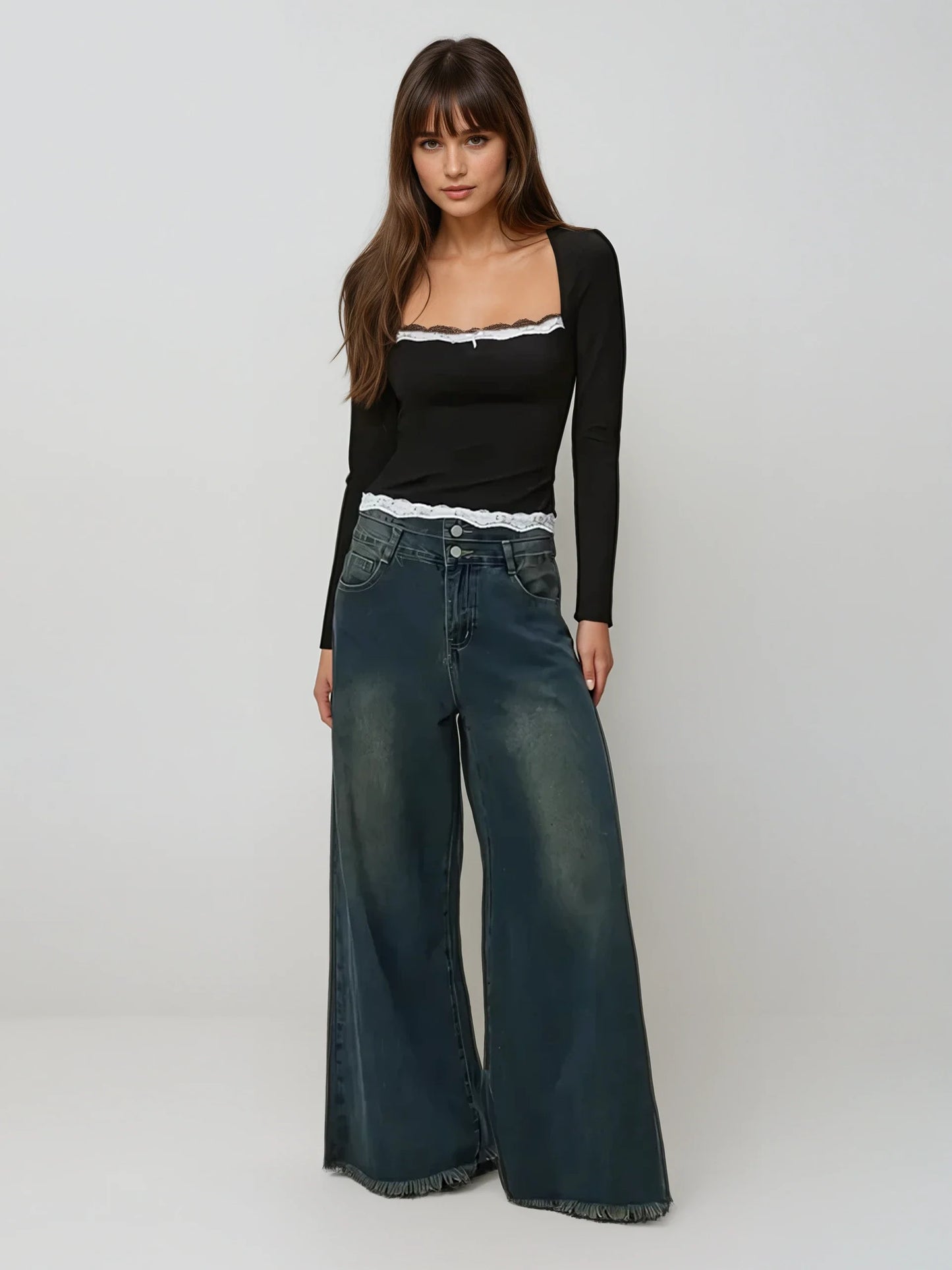 MWB Square Neck Ribbed Bow Top