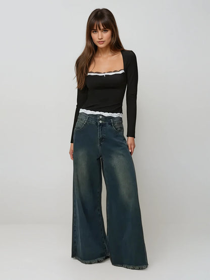 MWB Square Neck Ribbed Bow Top