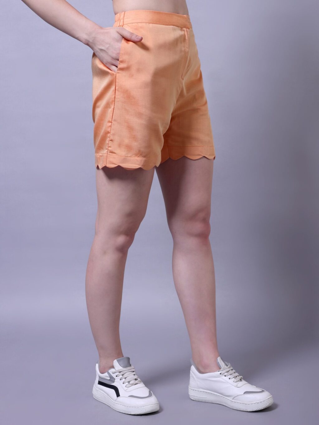 Scallop Trim Shirt and Shorts Set | Orange