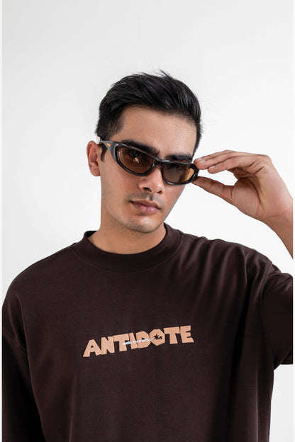 Antidote Brown Oversized T-Shirt