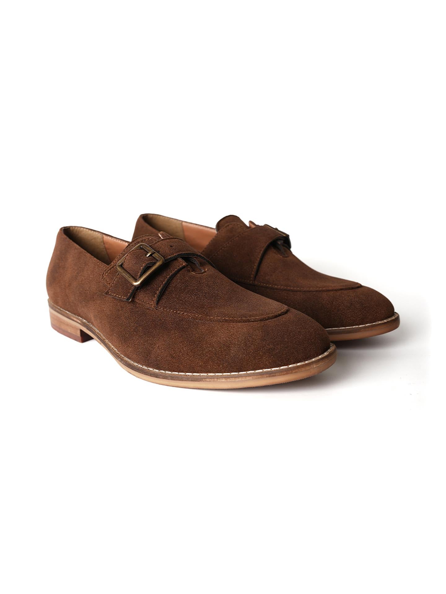 Monkstory Rustic Buckle Slip-Ons - Brown