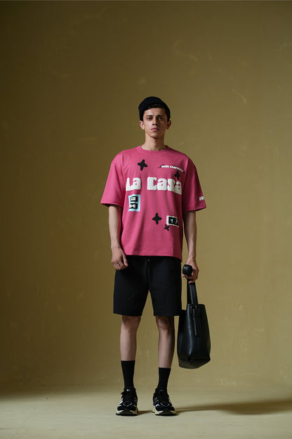 La Casa Hot Pink Oversized T-Shirt