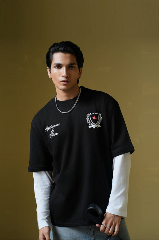Adrenaline Rush Black Oversized T-shirt