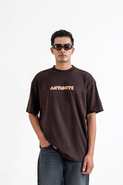 Antidote Brown Oversized T-Shirt