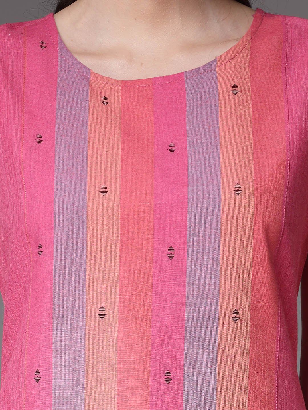 Striped Sleeveless Kurta With Trousers