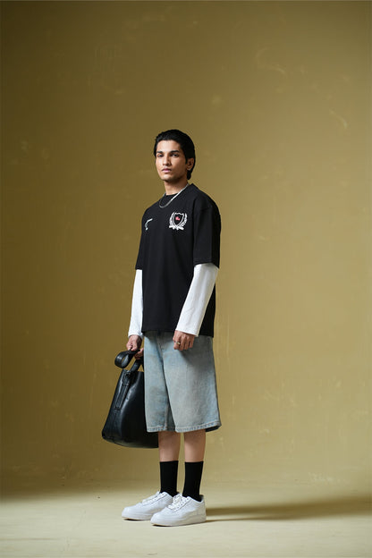 Adrenaline Rush Black Oversized T-shirt