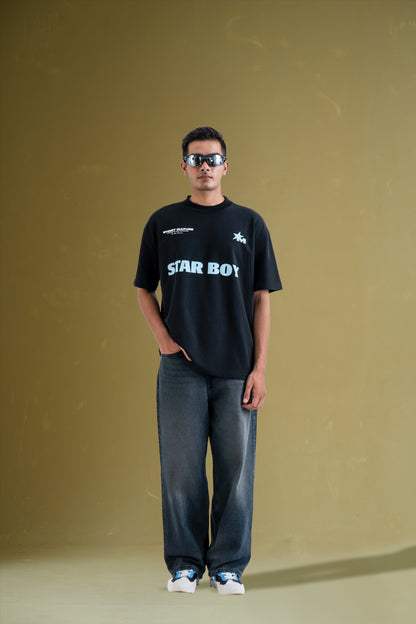 Star Boy Black Oversized T-Shirt