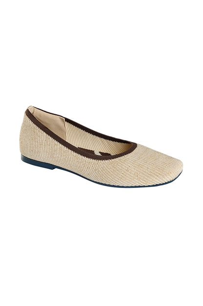 Neeman's Metallic Square Flats for Women | Ballerinas & Slip On Casual Shoes| Comfortable & Flexible