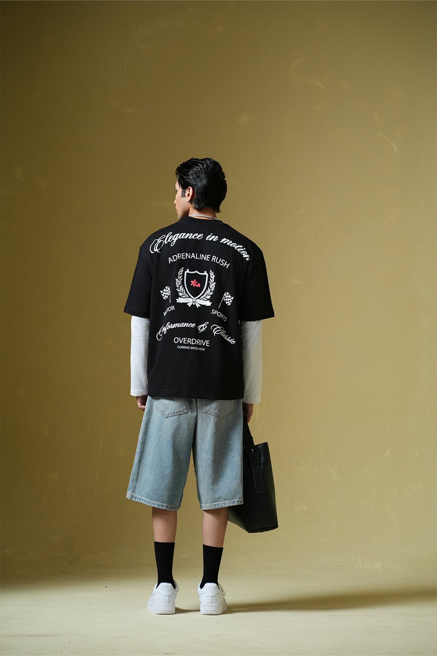 Adrenaline Rush Black Oversized T-shirt