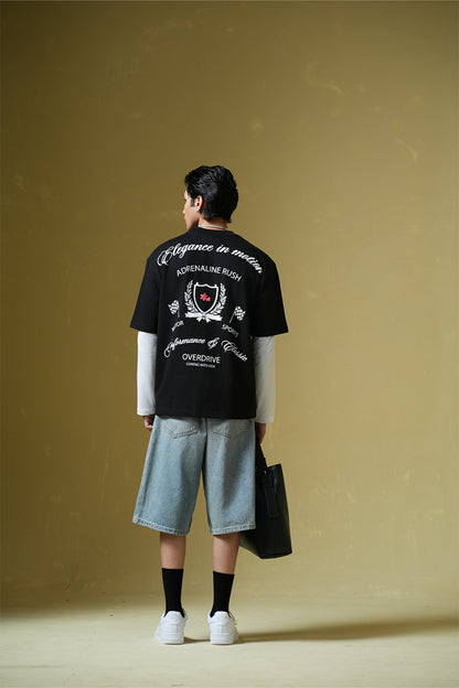 Adrenaline Rush Black Oversized T-shirt