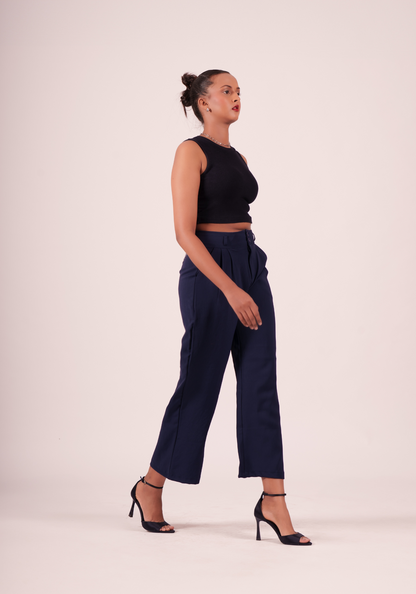 korean Baggy Pants in Navy Blue