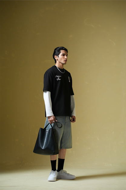 Adrenaline Rush Black Oversized T-shirt