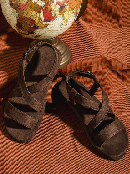 Paaduks Calor Crossover Vegan Suede Brown Sandals