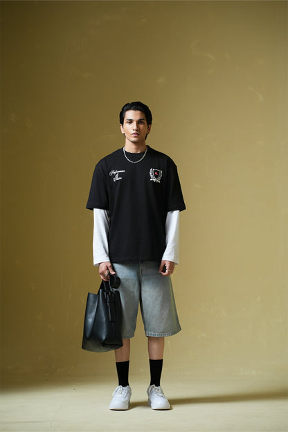 Adrenaline Rush Black Oversized T-shirt