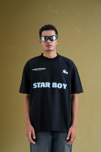Star Boy Black Oversized T-Shirt