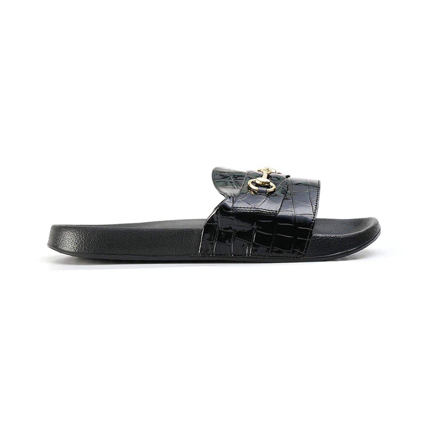 Monkstory Old Money Horsebit Sliders - Black