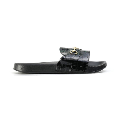 Monkstory Old Money Horsebit Sliders - Black