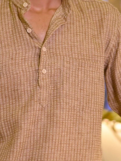 Sand Box Cotton Yarn Dyed Short Kurta