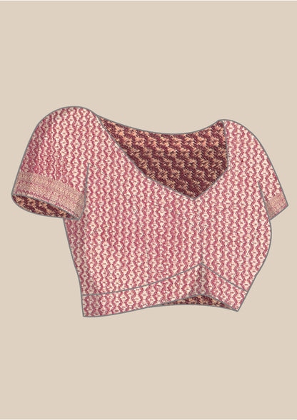 Purple Brocade Crepe Saree