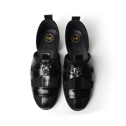 Monkstory Criss Cross Slip-On Sandal - Black