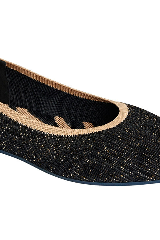 Neeman's Metallic Square Flats for Women | Ballerinas & Slip On Casual Shoes| Comfortable & Flexible