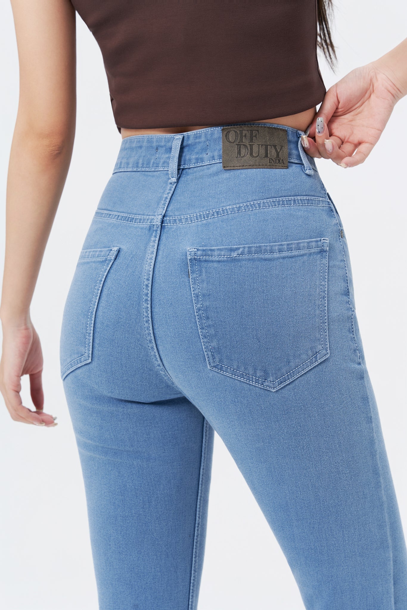 Baby Blue Bootcut Flare Denim Jeans