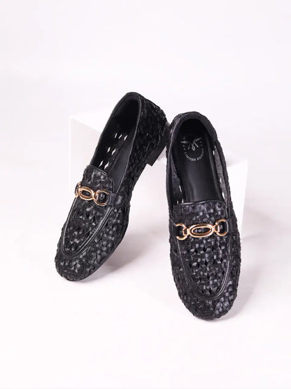 Cora Black Flat Loafers