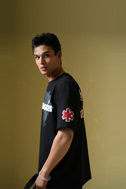 Talk Later Black Oversized T-shirt