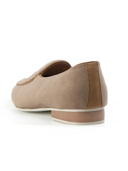 Monkstory Hand-Beaded Slip-ons - Beige