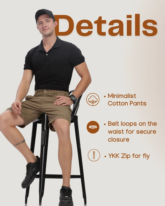 Cotton Chino Shorts | Regular Fit | Bermuda | Olive Brown