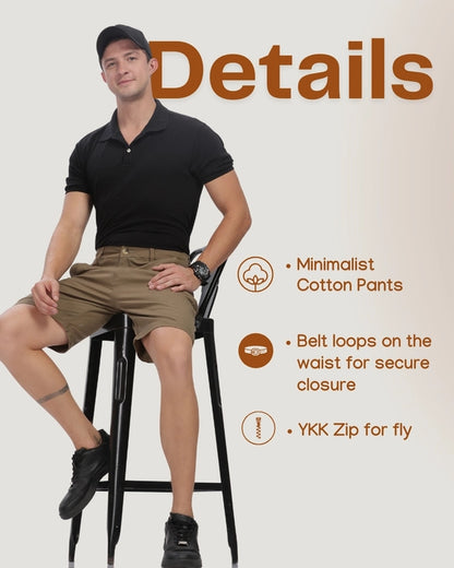 Cotton Chino Shorts | Regular Fit | Bermuda | Olive Brown