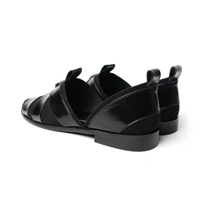 Monkstory Criss Cross Slip-On Sandal - Black
