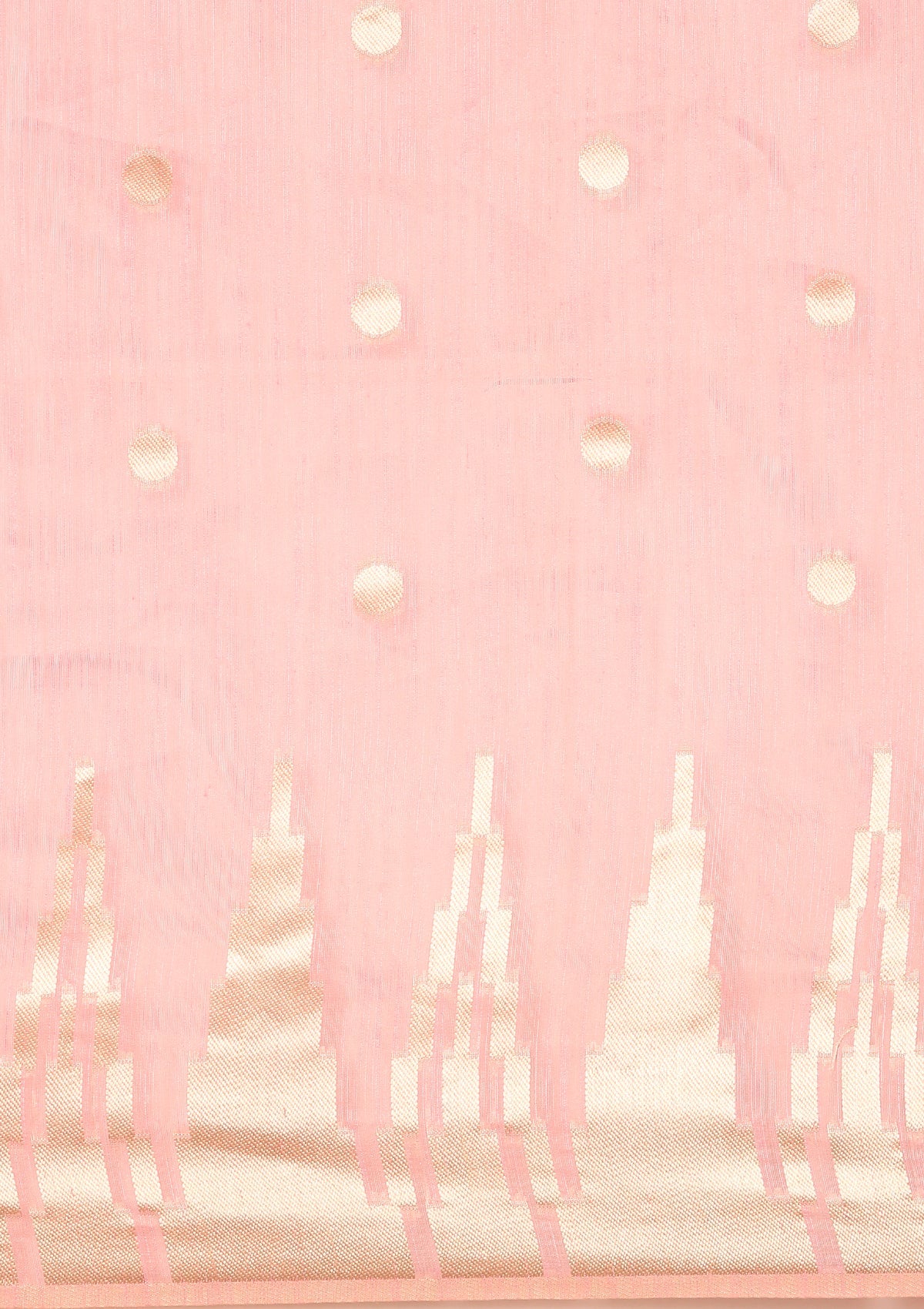 Pastel Pink Traditional Temple Pattern Tussar Saree