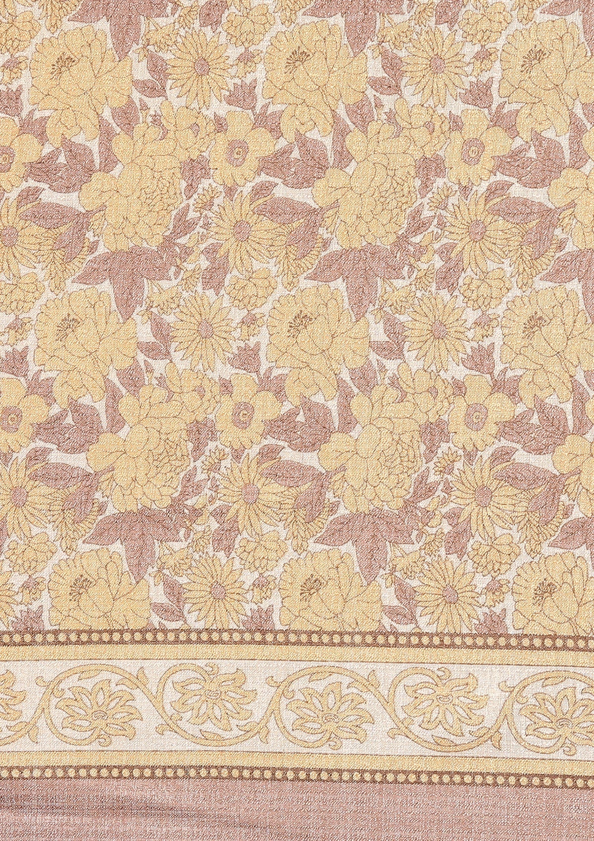 Copper A/O Floral Printed Art Tussar Matka Silk Saree