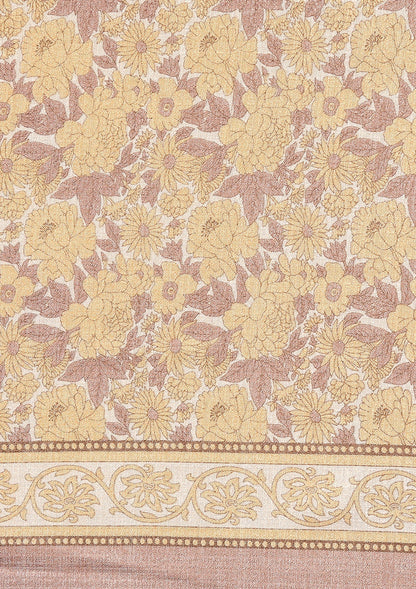 Copper A/O Floral Printed Art Tussar Matka Silk Saree