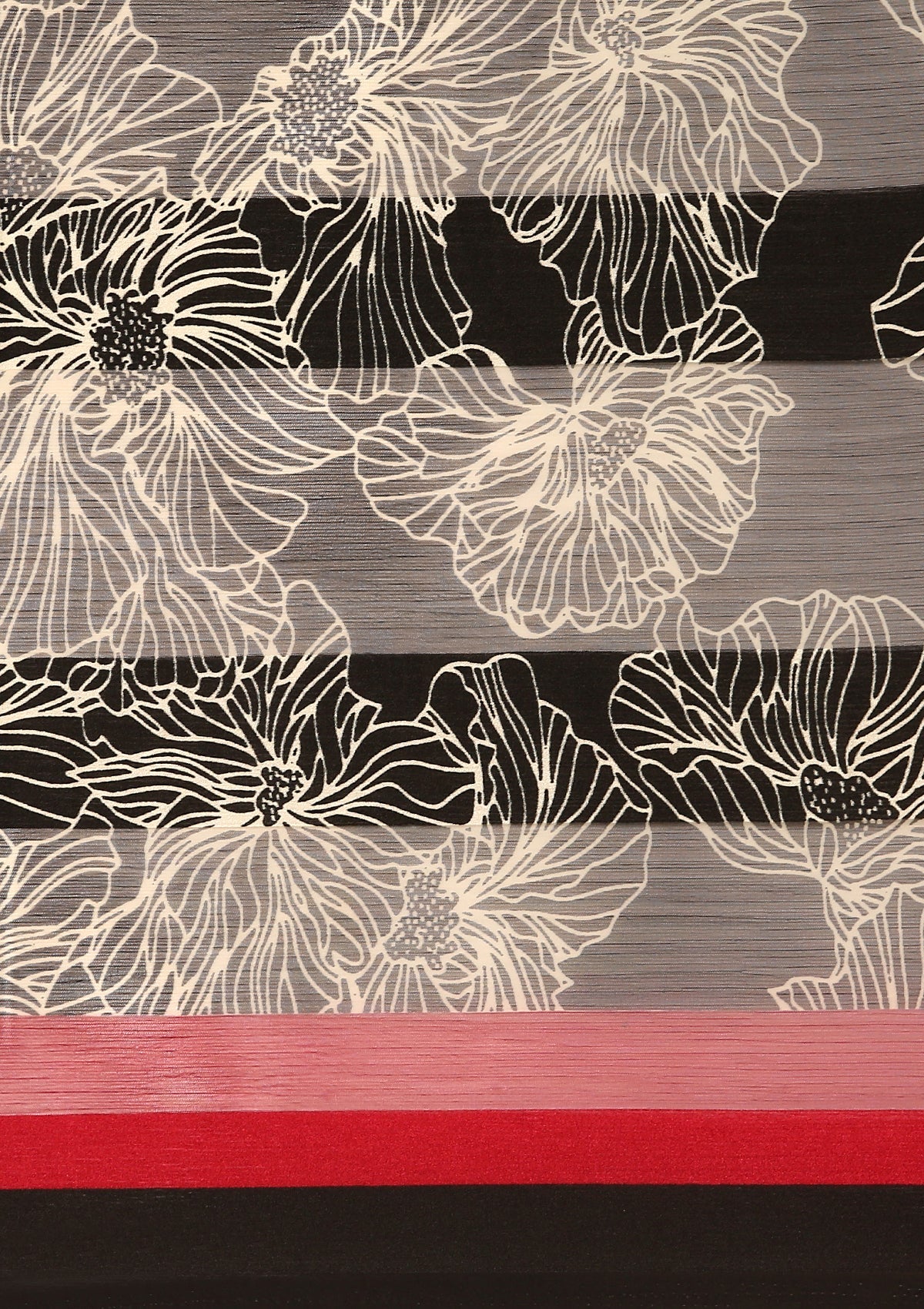 Black Abstract Floral Printed Chiffon Saree